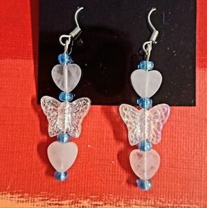 Elegant Heart and Butterfly Earrings